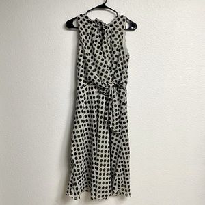 KARIN STEVENS Black & White Polka Dot Dress (Size 8)